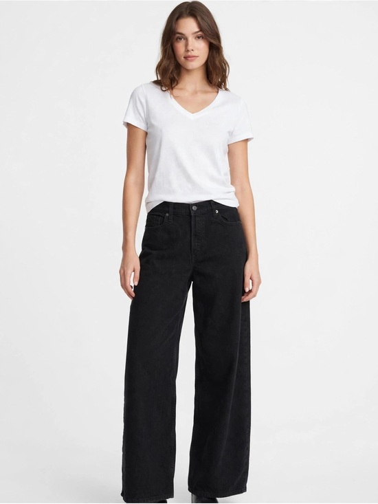GAP Denim - GAP Black Wide-Leg Mid-Rise Ultra Soft Jeans for Women
